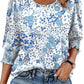 🌸✨ Dámský top s 3/4 rukávem a kulatým výstřihem – vzorované i jednobarevné varianty, elastická manžeta | Neformální a všestranné nošení