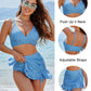 👙Komplety bikini z wysokim stanem dla kobiet, modelujące sylwetkę, w kratkę