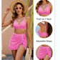 👙Komplety bikini z wysokim stanem dla kobiet, modelujące sylwetkę, w kratkę