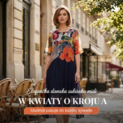 🌺Elegancki i pewny siebie👗Sukienka z kwiatowym nadrukiem