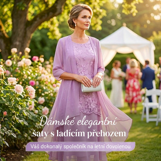 👗Dámský společenský komplet s kolenovou sukní a svetrem💜