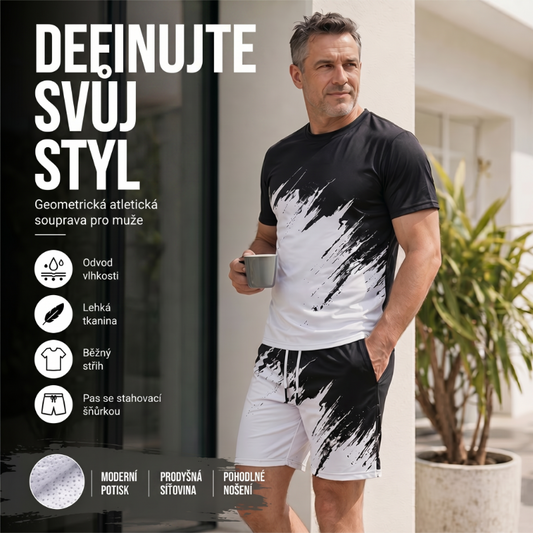 Pánský letní dynamický potištěný set