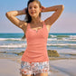 Dwuczęściowy zestaw tankini modelujący sylwetkę