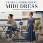 👗🌸 Vyšívané midi šaty – květinové, splývavé, lichotivé a ideální na akce!