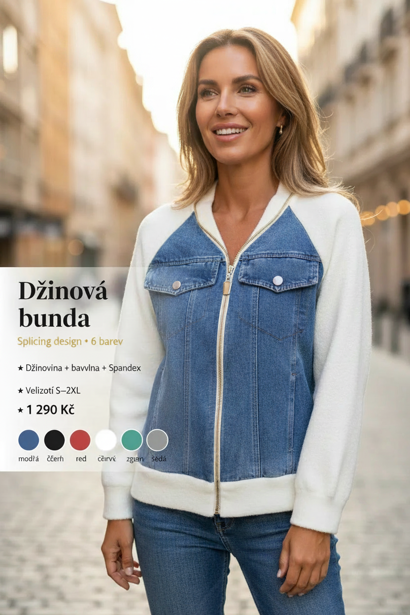 Džinová bunda - modrá