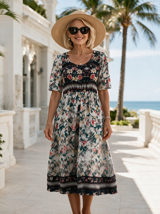 Dámské elegantní boho šaty s potiskem
