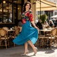 🌺Elegancki i pewny siebie👗Sukienka z kwiatowym nadrukiem