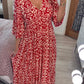 【S-5XL】👗Dlouhé šaty s výstřihem do V a potiskem