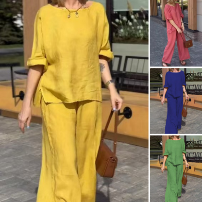 ⏳Oferta limitowana czasowo⏰Damski komplet 2-częściowy z bawełny i lnu