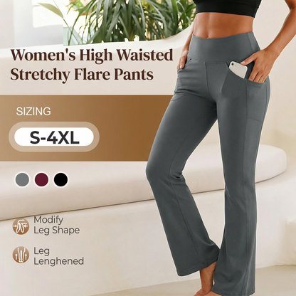 Spodnie z wysokim stanem i kontrolą brzucha – rozkloszowany krój wydłużający nogi 👖✨