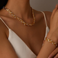 🌿✨ Zestaw naszyjnik + bransoletka – Liść design, błyszczące kamienie, elegancki & uniwersalny | Prezent na urodziny, ślub & codzienne stylizacje 💎🎁
