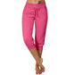 Šňůrkový pas, crop střih teplákových kalhot – měkký polyester, délka capri, s bočními kapsami