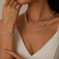 🌿✨ Zestaw naszyjnik + bransoletka – Liść design, błyszczące kamienie, elegancki & uniwersalny | Prezent na urodziny, ślub & codzienne stylizacje 💎🎁