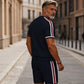👕Zestaw męski: koszulka z krótkim zamkiem i szorty