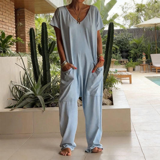 ❣️Novinka❣️Dámský oversized volnočasový overal s výstřihem do V