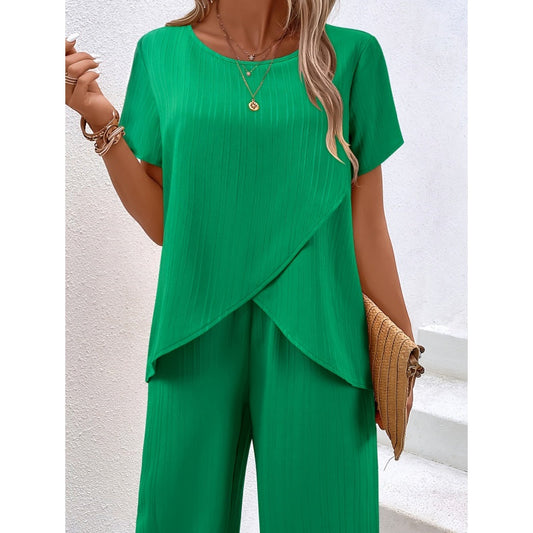 Dámský 2dílný set – asymetrický design & široké kalhoty 👗 elegantní & moderní ✨