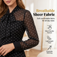 👗Elegantní šaty s polka dot vzorem a vázáním u krku, délka midi