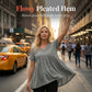 Casual Loose Fit Pleated Flowy T-Shirt