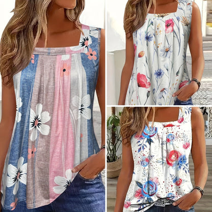 Damski Casual Top Bez Rękawów z Nadrukiem