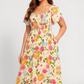🏖️Summer Hot Sale 50% OFF🏝️👗Floral Smocked Square Neck Midi Dress with Pockets💃