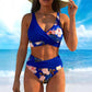Damski Komplet Bikini z Kwiatowym Wzorem i Wysokim Stanem – Elegancki kwiatowy wzór
