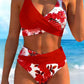 Damski Komplet Bikini z Kwiatowym Wzorem i Wysokim Stanem – Elegancki kwiatowy wzór