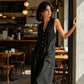 Damski Casual Jumpsuit z Dekoltem w Kształcie Litery V i Bez Rękawów