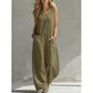 Damski Casual Jumpsuit z Dekoltem w Kształcie Litery V i Bez Rękawów