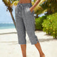 Letnie damskie spodnie capri w kratę