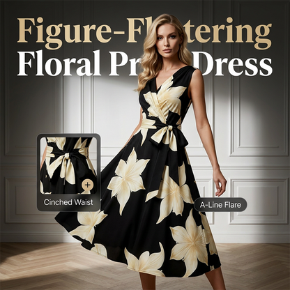 🌸 49% OFF NOW! 🌸Women's Sleeveless Floral Print Dress👗