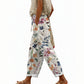 Damskie spodnie typu cropped z casualowym kwiatowym wzorem