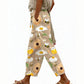 Damskie spodnie typu cropped z casualowym kwiatowym wzorem
