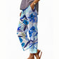 Damskie spodnie typu cropped z casualowym kwiatowym wzorem