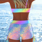 Damska komplet bikini z sznurkiem i szortami typu boy shorts