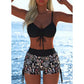 Damska komplet bikini z sznurkiem i szortami typu boy shorts