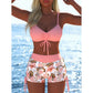 Damska komplet bikini z sznurkiem i szortami typu boy shorts
