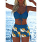 Damska komplet bikini z sznurkiem i szortami typu boy shorts