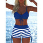 Damska komplet bikini z sznurkiem i szortami typu boy shorts