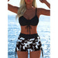 Damska komplet bikini z sznurkiem i szortami typu boy shorts