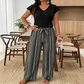 Casual Jumpsuit z szerokimi nogawkami w nadruku, z paskiem dla kobiet