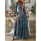 Damski boho kwiecista sukienka maxi