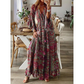 Damski boho kwiecista sukienka maxi
