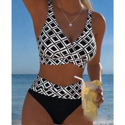 Damski dwuczęściowy zestaw bikini z wysokim stanem 👙🌊 | Niezbędnik na letnią plażę