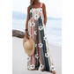 Damski Casual Jumpsuit o Szerokich Nogawkach z Nadrukiem