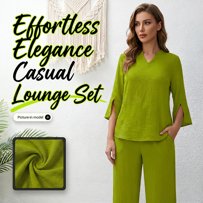 Women's Casual Top & Wide-Leg Pants Set