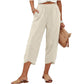 Women’s Casual Loose Fit Wide-Leg Crop Pants