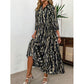 Women's Elegant Printed Tiered Maxi Dress