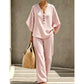 Women's Striped V-Neck Top & Wide-Leg Pants Set