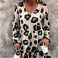 Women's Flowy Leopard Print V-Neck Dress