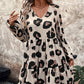 Women's Flowy Leopard Print V-Neck Dress
